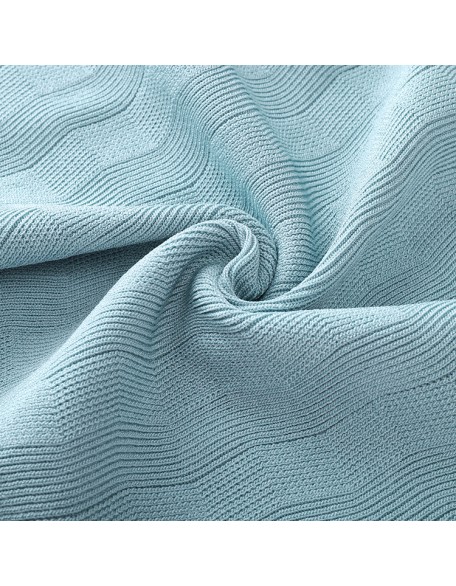 Knitwear manufacturers custom sky blue round neck sleeveless elegant casual korean dress for women sweater knit women's dresses