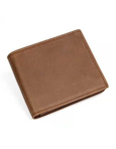 Hot Selling Cowhide Leather Men Wallet Casual Short Genuine Purse