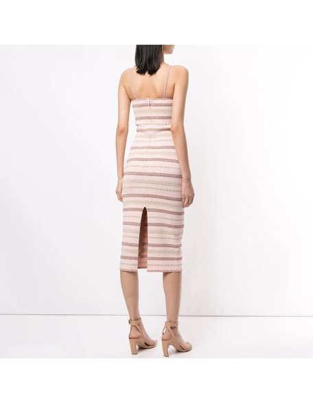 Knitwear manufacturers custom halter backless elegant dresses summer casual bodycon dress for woman sweater knit women's dresses