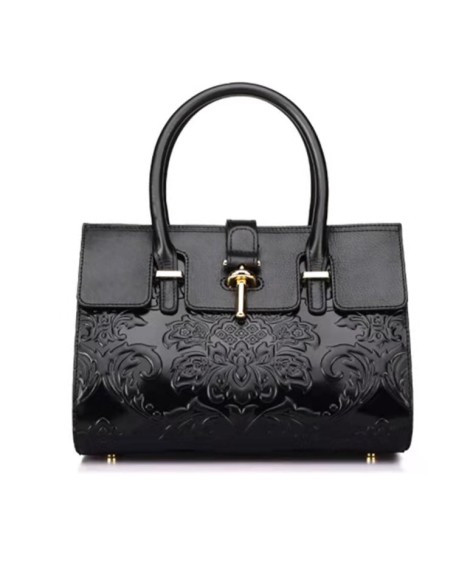 Handbag Fashion Elegant Retro Shoulder Sling Bag Top Handle Bags Genuine Cow Leather for Women Girls Clutch Single Flower CN;GUA