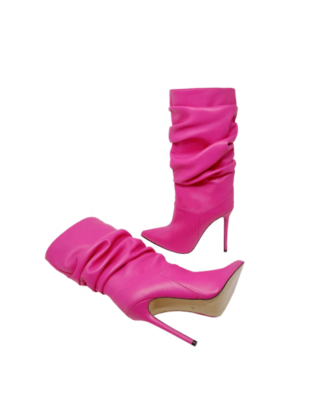 Soft upper genuine leather boots women's heels shoes wholesaler factory custom brand stiletto pumps