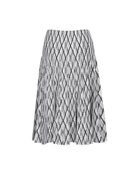 Knitwear manufacturers custom contrast color plaid jacquard pleated elegant casual women's skirts modest knitted women's skirts