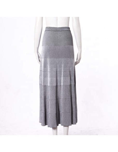 Knitwear manufacturer custom new design summer gray high waist stretch women knit long skirt