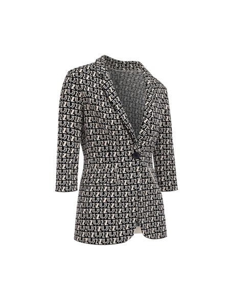 Knitwear manufacturer custom winter lapel long sleeves single breasted women's elegant knit blazer