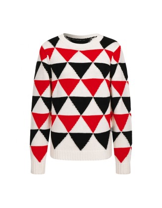 Knitwear manufacturers custom autumn winter round neck long sleeve casual wool blend pull over sweater women knit sweater