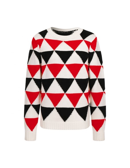 Knitwear manufacturers custom autumn winter round neck long sleeve casual wool blend pull over sweater women knit sweater