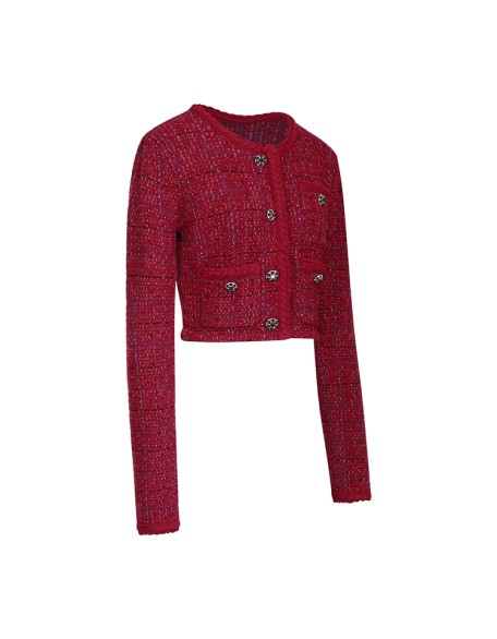 Knitwear manufacturers custom red fashion casual wool blend sweater oversize fall cardigan sweater for woman knit sweater women