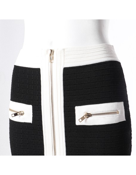 Knitwear Mini Skirt Hot Girls Short Sexy Manufacturer Summer Custom Zip Knit Computer Knit Rib Pattern Adults Casual Breathable