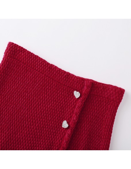 Knitwear manufacturers custom red high waist wool blend mini fashion casual short skirts for women sexy knitted women's skirts