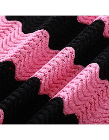 Knitwear manufacturers custom summer loose elegant casual woman knit vintage jacquard color block sweater knit women's sweaters