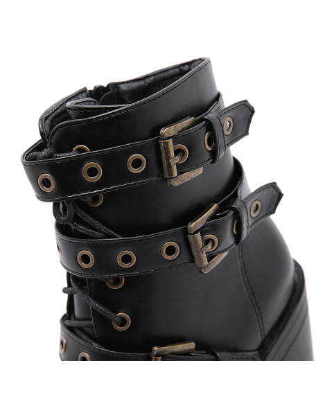 Round toe 6.5 cm platform 12 cm heel height boots women shoes western high heels boots with Eco friendly footwear