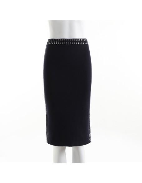 2021modern Women Black Elegant Office Bodycon Pencil Skirt Wrap Skirt for Women Computer Knit Others Pattern Adults Casual