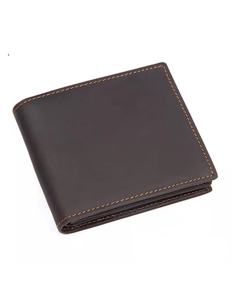 Hot Selling Cowhide Leather Men Wallet Casual Short Genuine Purse
