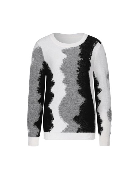 Knitwear manufacturers custom autumn winter round neck long sleeve casual sweater women stylish knit sweater
