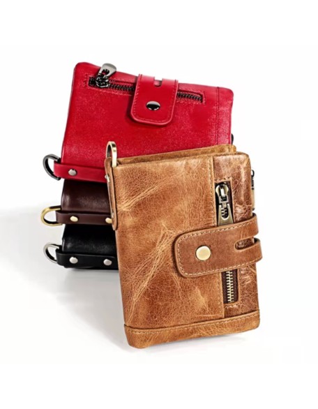 cappuccino RFID Genuine Cowhide Leather luxury Purse Casual Small Mini Leather Wallets Vintage Gents Mens Slim Wallet