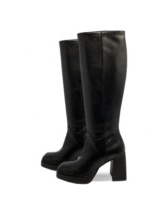 Half shaft winter boots for women block heels with square toe shape customized design in factory