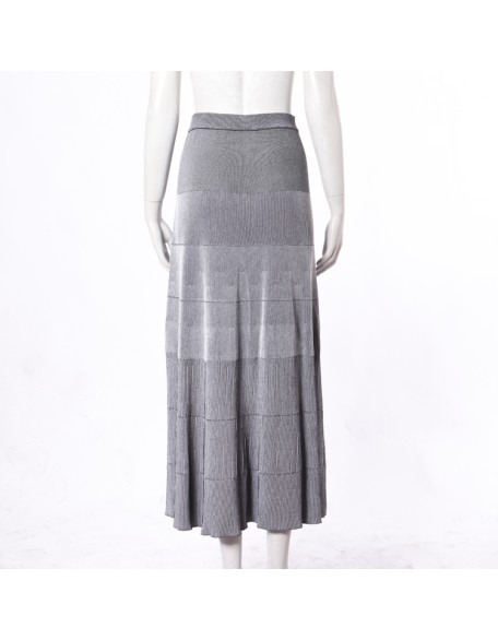 Knitwear manufacturer custom new design summer gray high waist stretch women knit long skirt