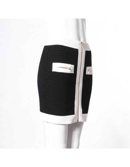 Knitwear Mini Skirt Hot Girls Short Sexy Manufacturer Summer Custom Zip Knit Computer Knit Rib Pattern Adults Casual Breathable