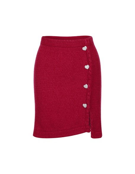 Knitwear manufacturers custom red high waist wool blend mini fashion casual short skirts for women sexy knitted women's skirts