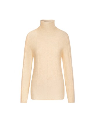 Knitwear manufacturers custom winter long sleeve cashmere blend casual turtle neck women sweater knit sweater