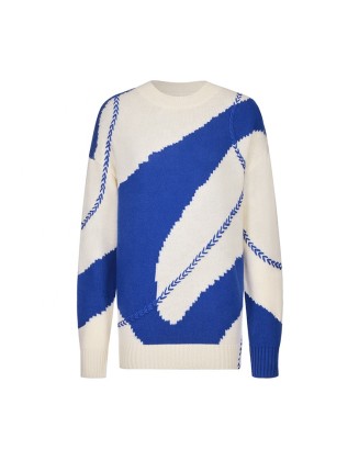 Knitwear manufacturers custom wool casual crew neck thick warm knitted pullover women sweater knitted plus size women's sweaters