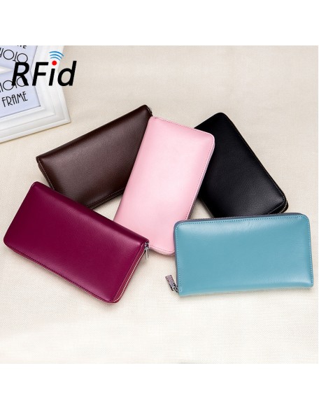 Hot sale high quality fashion luxury women designer purse wallet for women fashionable RFID genuine leather wallets