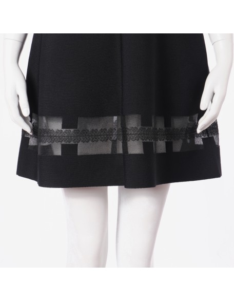 Knitwear manufacturer custom summer black cutout knit mini women's skirt