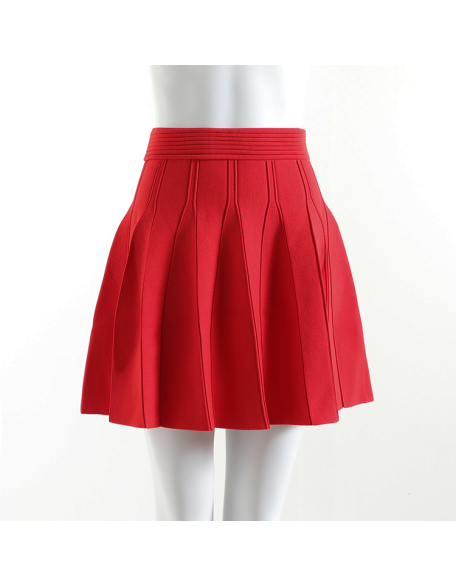custom 2022 summer New high waisted A word pleated knit skirt black stylish women's skirt