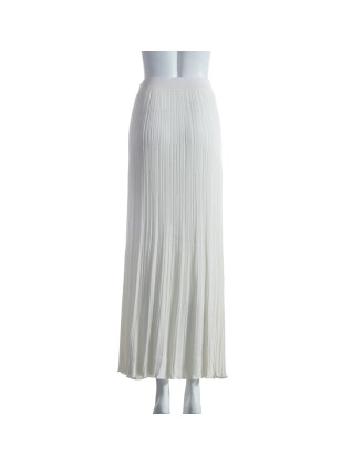 Spring 2021 hot selling high waisted white striped pleated women's knit skirt