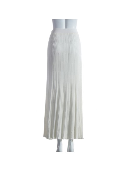 Spring 2021 hot selling high waisted white striped pleated women's knit skirt