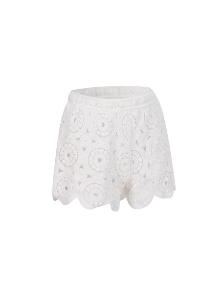 Knitwear manufacturers custom summer white fashion elegant mini women crochet skirt
