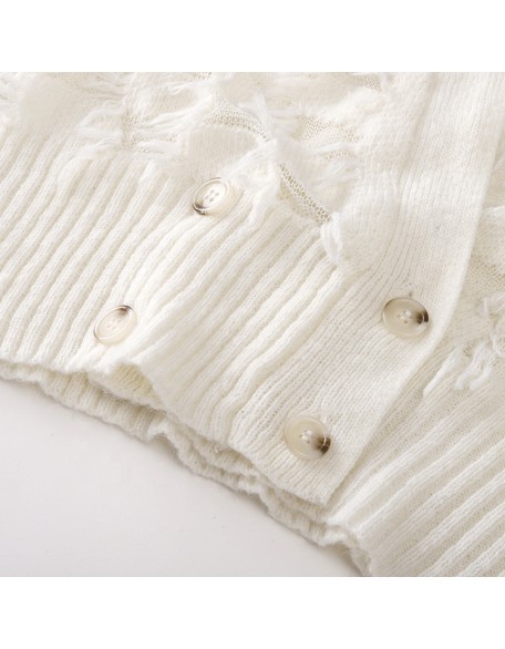 Knitwear manufacturer custom fashion tassels v neck mohair long sleeved women's knitted cardigan sweater