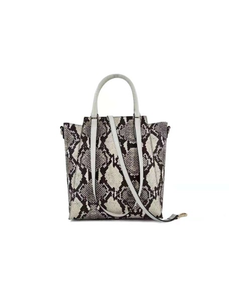New Genuine Fancy Leather Handbags For Women Snake Pattern Real Leather Women Shoulder Bags
