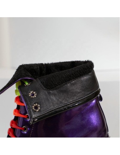 Rivet studded fashion square toe martin boots for womens winter boots PU material block heels shoes