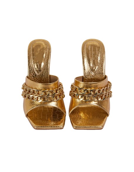 2021 Spring new gold color shoes girl mule shoes women of footwear vendors in cheng du