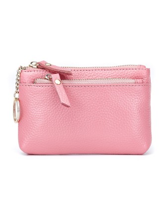 Newest Luxury Women's Small Wallet Ladies Cute Clutch Purse Genuine Leather Card Holder Short Purse with Keychain