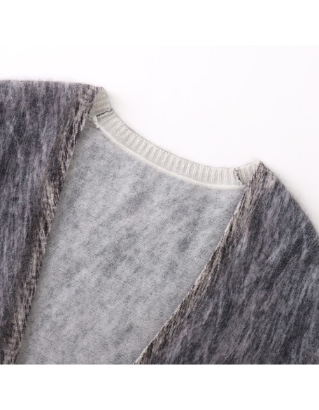 Knitwear manufacturers custom winter v neck loose luxury casual cashmere long cardigan woman 2023 knit sweater cardigan women