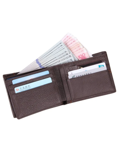 2022 new style factory wholesale price Retro portable wallet short genuine leather men wallet for man