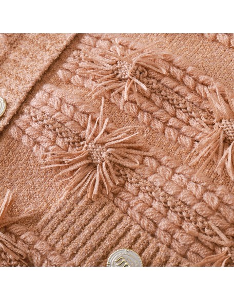 Knitwear manufacturers custom round neck long sleeve wool casual winter knit top cardigan women knitted sweater cardigan