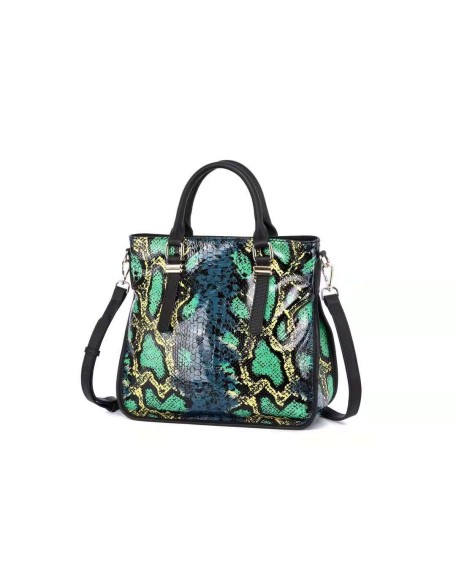 New Style Trendy Snake Skin Pattern Cross Body Bag Genuine Leather Handbag Women Shoulder Bag with Strap