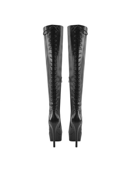 Platform high heel fashion boots luxury winter season round toe footwear factory wholesaler price MOQ 30 pairs