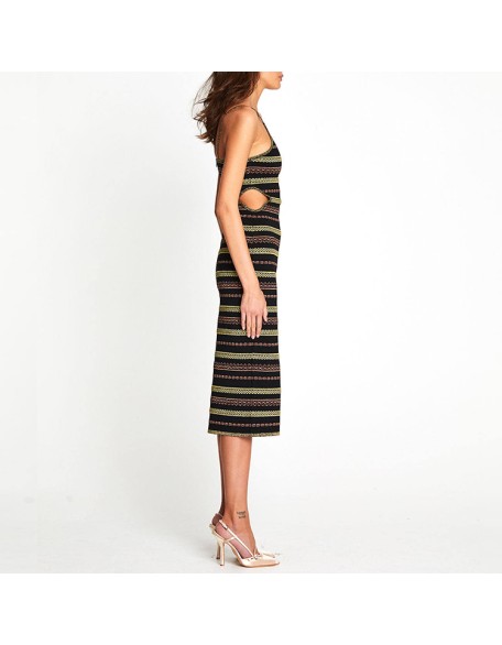 Knitwear manufacturers custom halter backless elegant dresses summer casual bodycon dress for woman sweater knit women's dresses