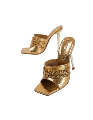 2021 Spring new gold color shoes girl mule shoes women of footwear vendors in cheng du
