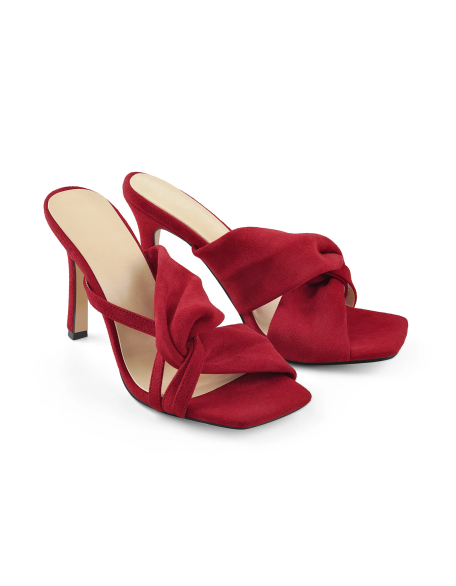Red suede Material Slides ladies footwear female sandals shoes new fashion style