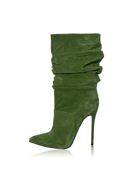 Soft upper genuine leather boots women's heels shoes wholesaler factory custom brand stiletto pumps