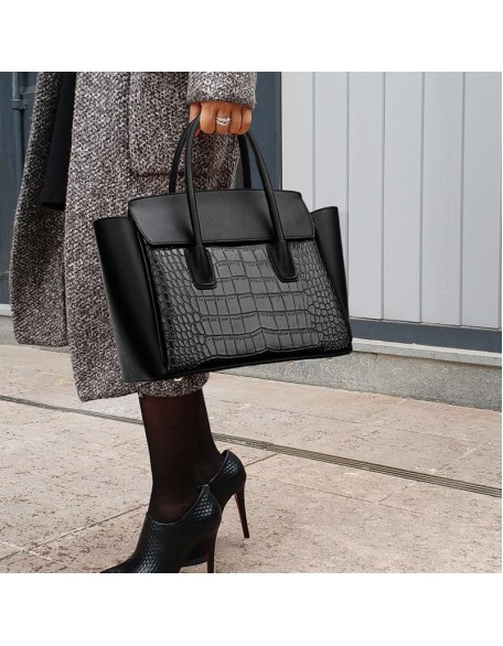 Fashion Women PU leather Handbag Messenger Bag Large Capacity Atmospheric Shoulder Handbag PU Leather Tote Handbag