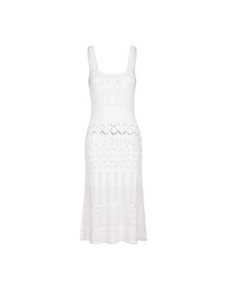 Knitwear manufacturers custom summer sleeveless hollow out lady elegant casual long sweater bodycon dresses knit dresses women