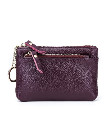 Newest Luxury Women's Small Wallet Ladies Cute Clutch Purse Genuine Leather Card Holder Short Purse with Keychain