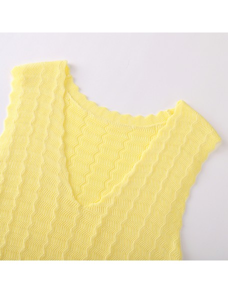 Knitwear manufacturers custom summer v neck sleeveless elegant casual short dress for women sexy sweater knit women's dresses