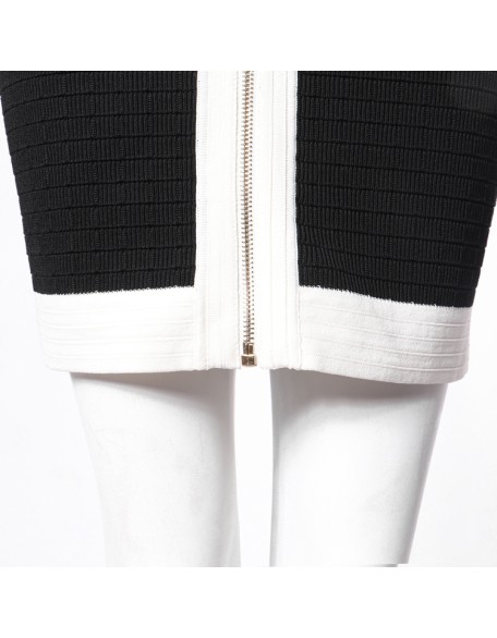 Knitwear Mini Skirt Hot Girls Short Sexy Manufacturer Summer Custom Zip Knit Computer Knit Rib Pattern Adults Casual Breathable